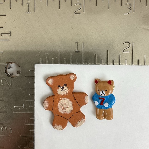 Vintage teddy bears rubber stamps + buttons & crafting embellishments - Picture 2 of 7